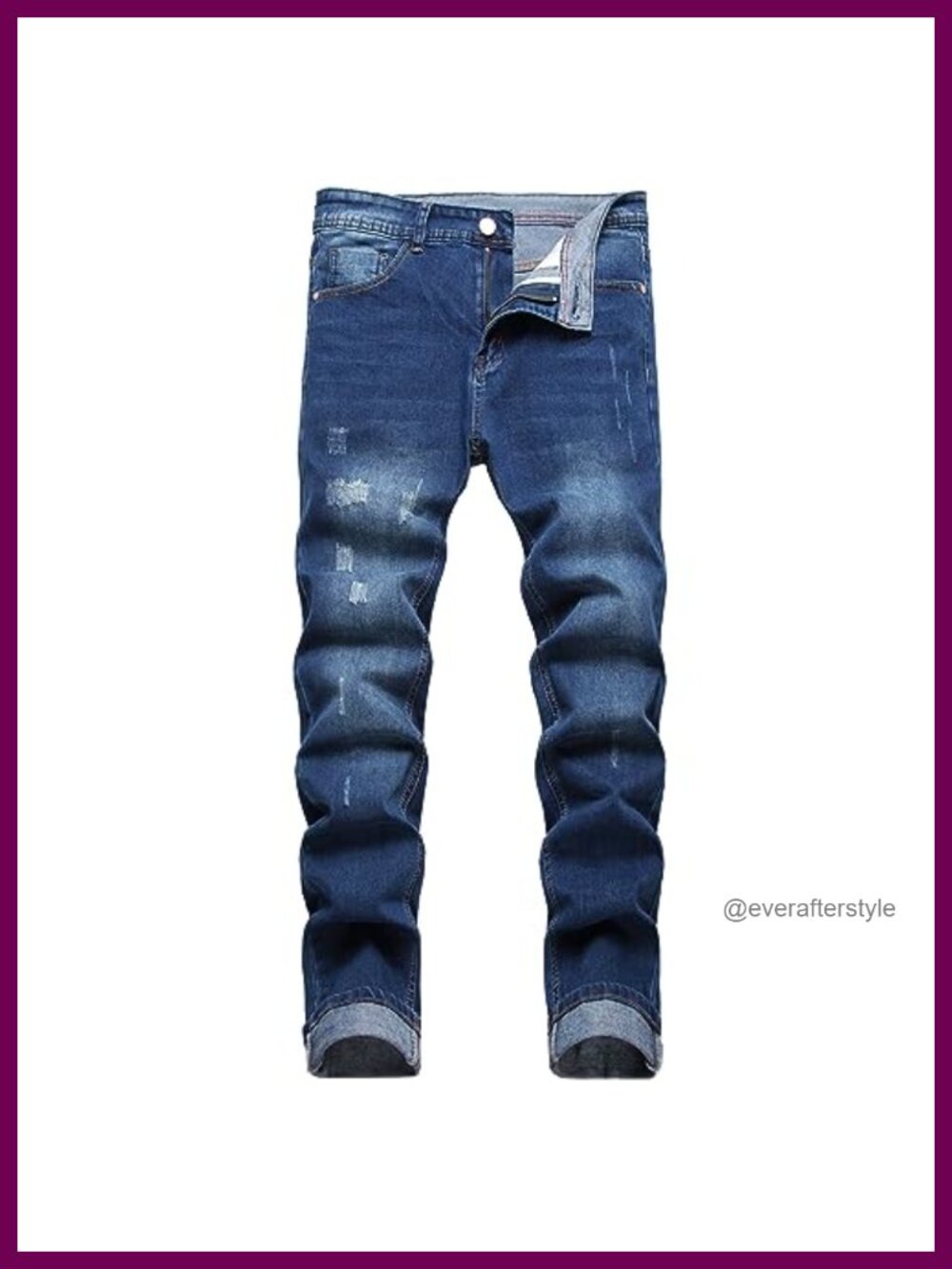 Men's Slim Fit Stretch Jeans Skinny Distressed Denim Pants